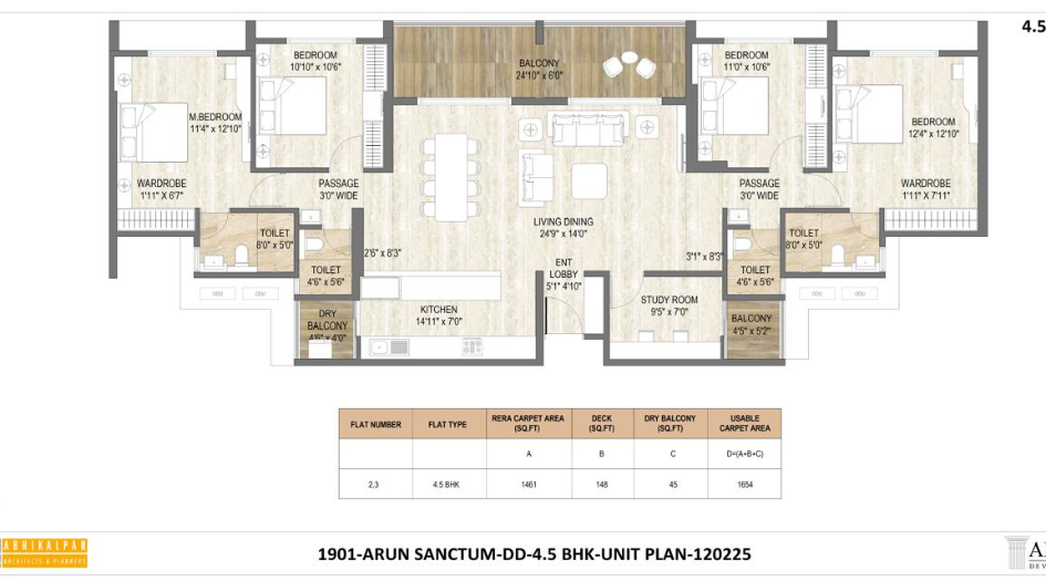 Arun-Sanctum-Floor-Plan-4.5-BHK